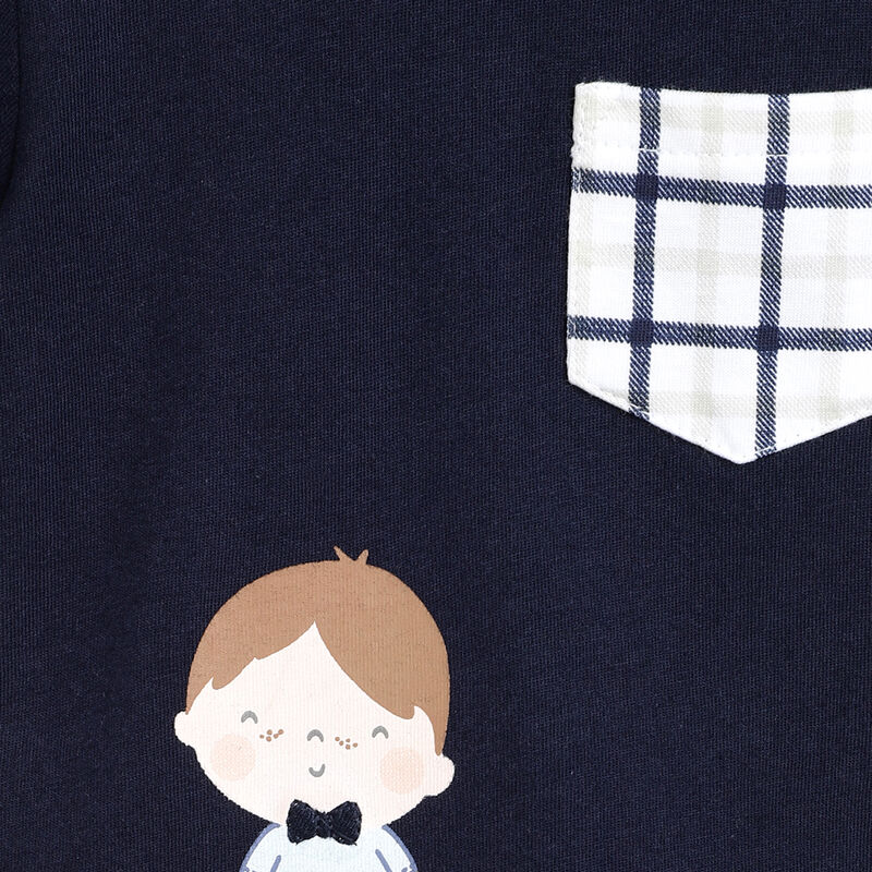 Boys Dark Blue Printed Short Sleeve T-Shirt image number 3